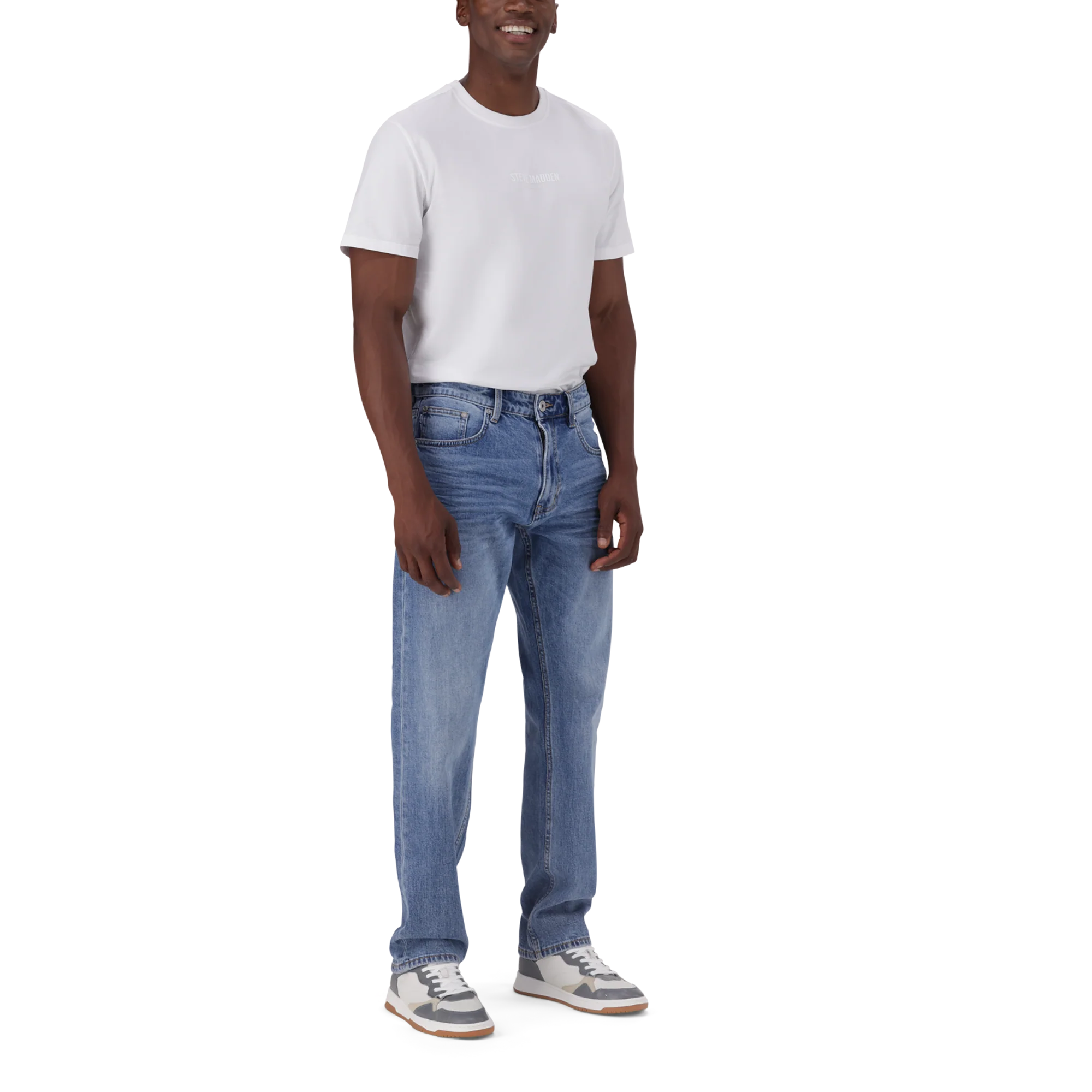 KAIRO SLIM STRAIGHT MID WASH JEANS - Image 3