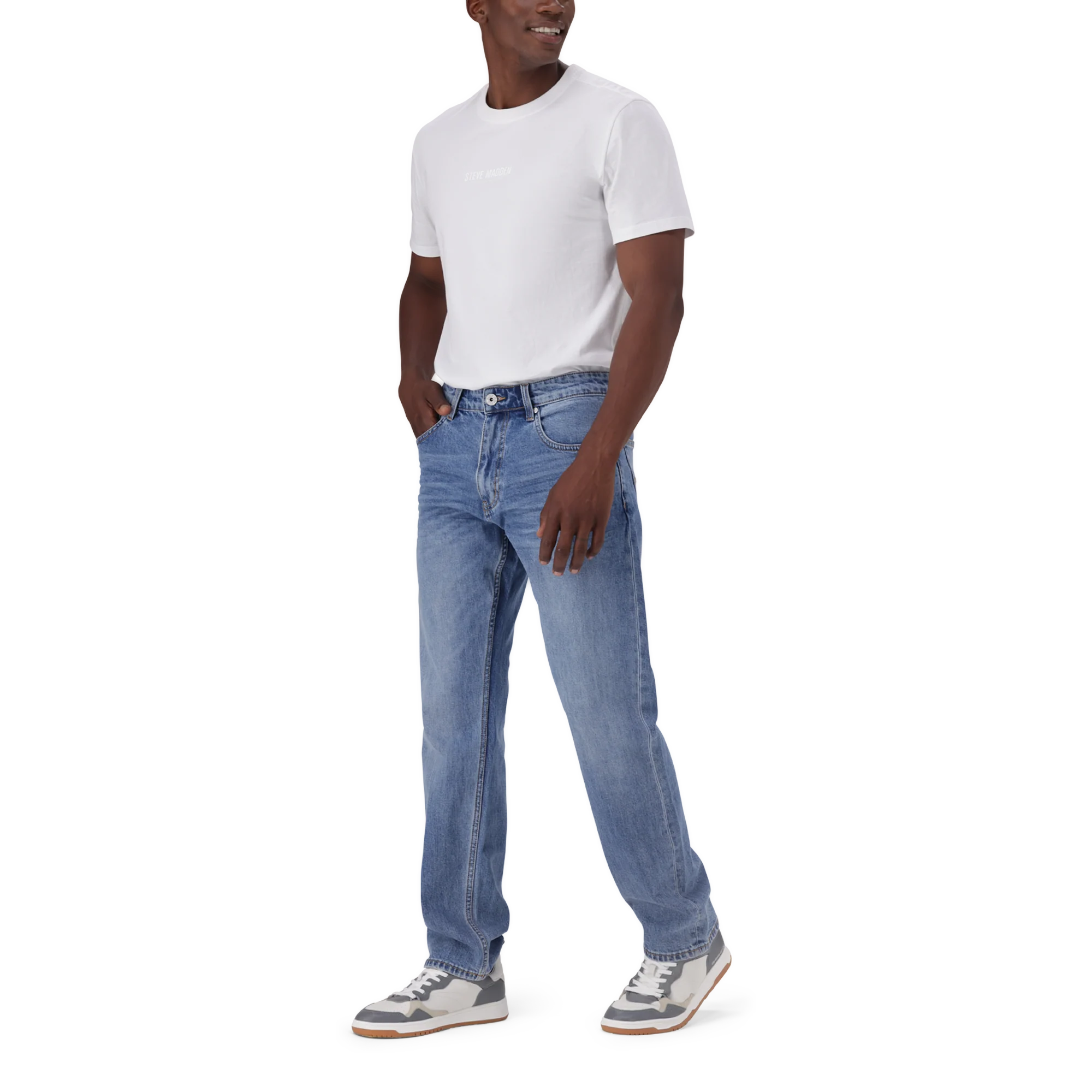 KAIRO SLIM STRAIGHT MID WASH JEANS - Image 4