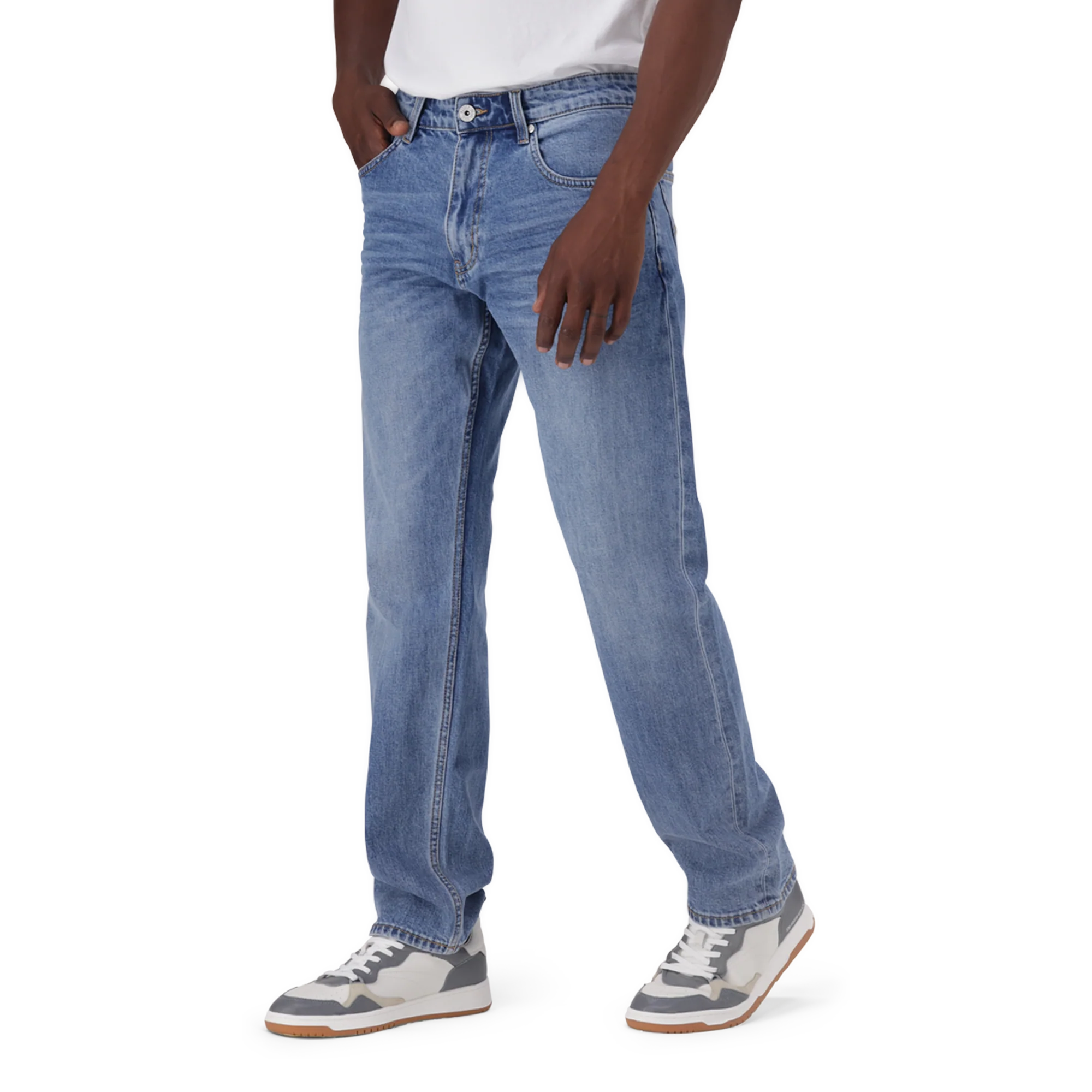 KAIRO SLIM STRAIGHT MID WASH JEANS - Image 5