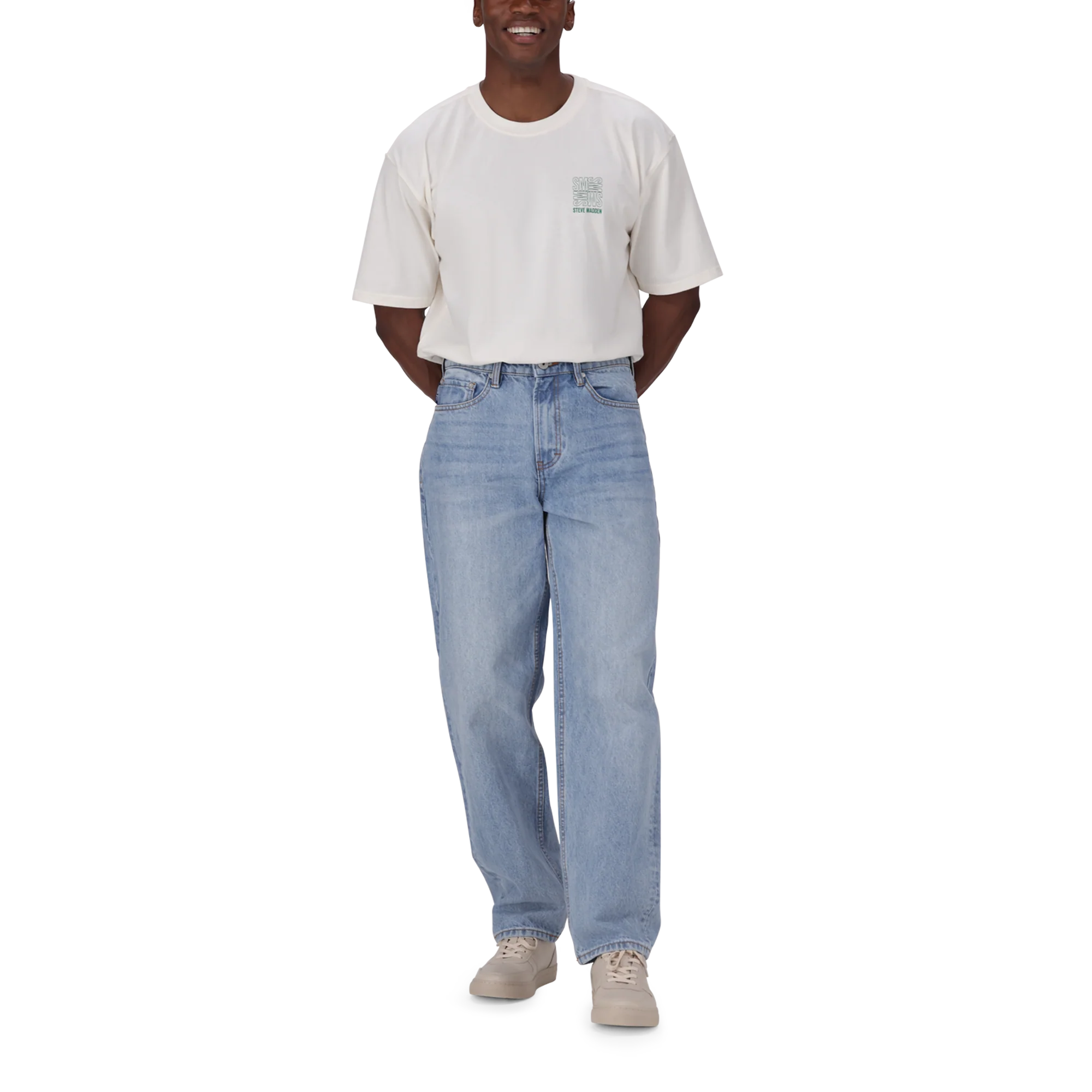 OSCAR MID BLUE STRAIGHT FIT MID WASH JEANS - Image 3