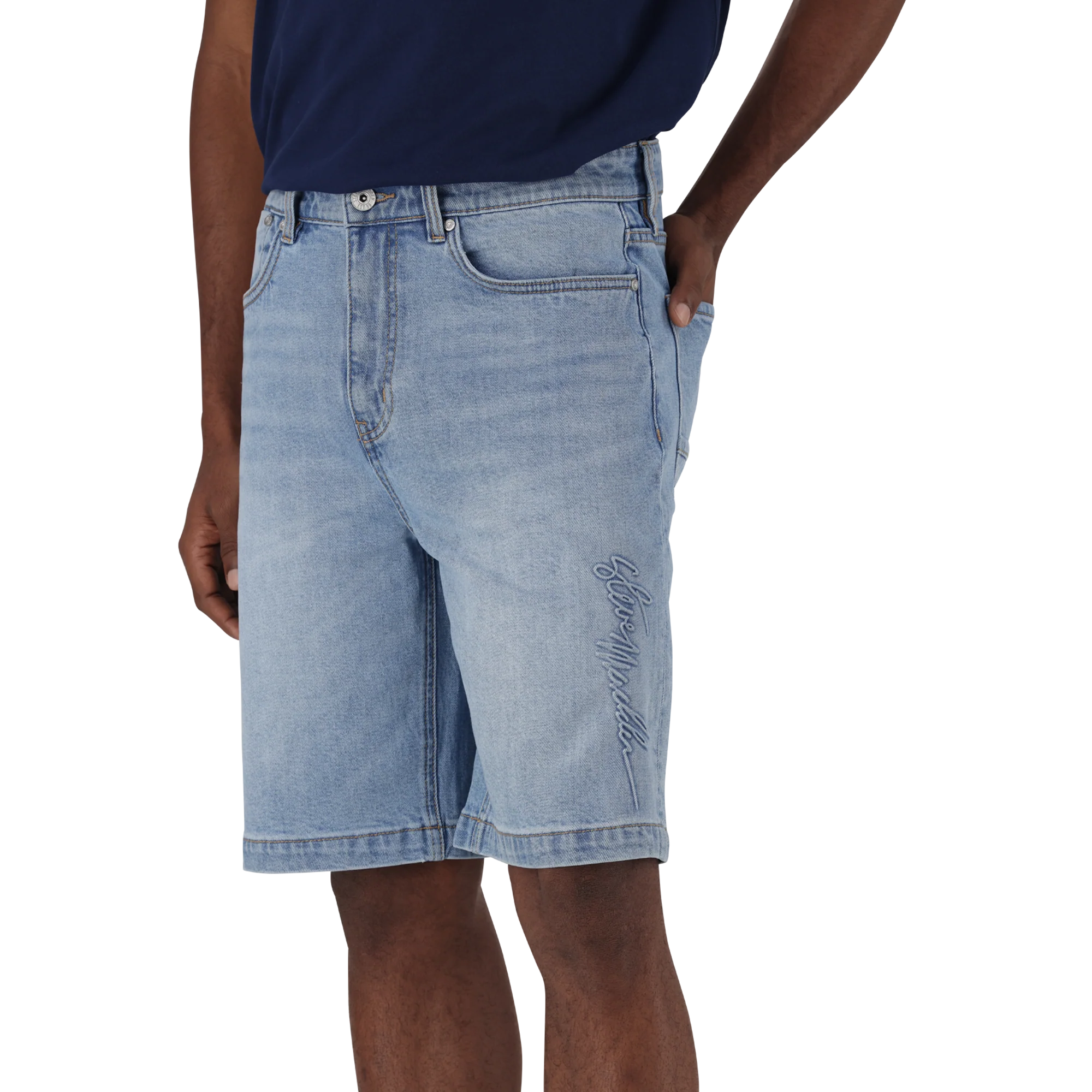 DEAN MID BLUE DENIM JORT - Image 2