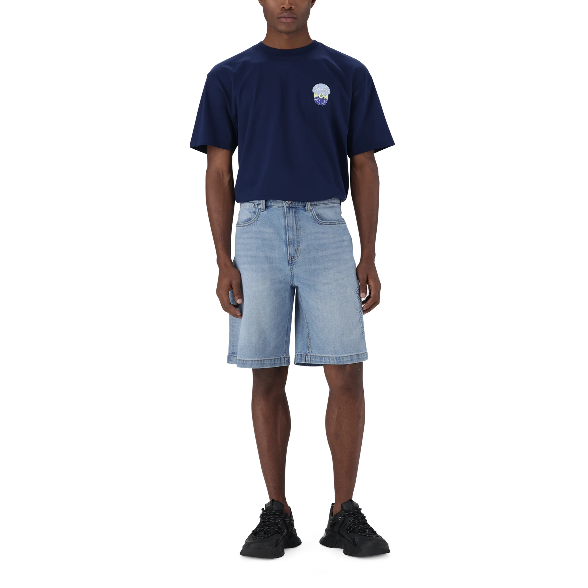 DEAN MID BLUE DENIM JORT - Image 3